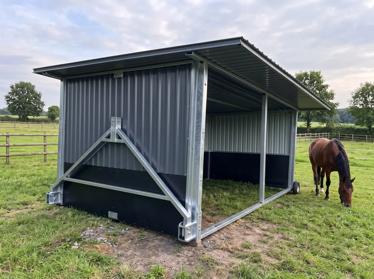 Wiata pastwiskowa 3,6 × 3,6 m na kołach — zdjęcie 1
